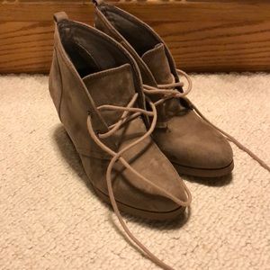 Wedge ankle booties